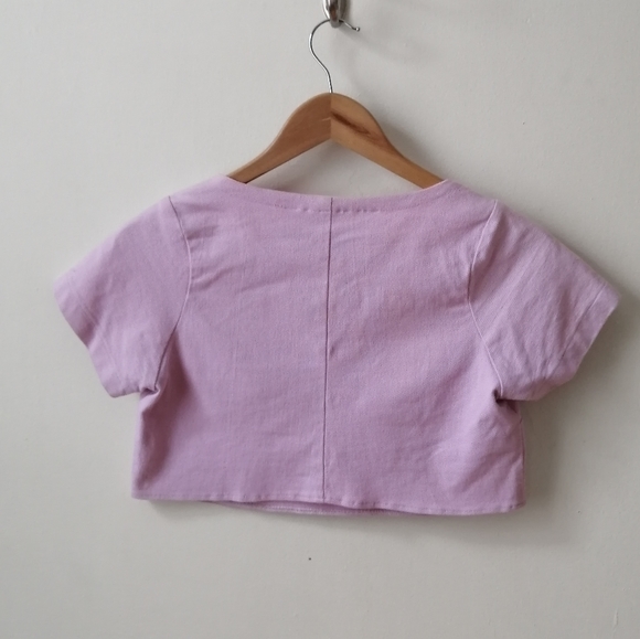 Hand-Made pink crop top - Picture 2 of 3
